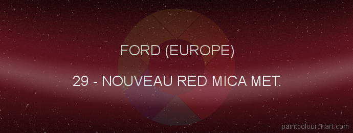 Ford (europe) paint 29 Nouveau Red Mica Met.