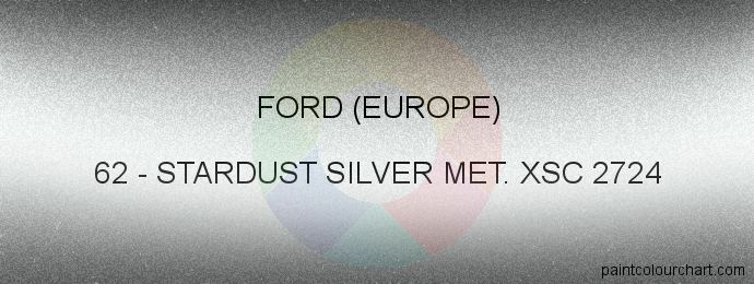 Ford (europe) paint 62 Stardust Silver Met. Xsc 2724