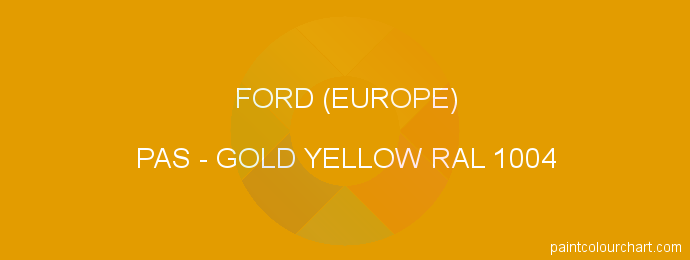 Ford (europe) paint PAS Gold Yellow Ral 1004