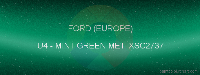 Ford (europe) paint U4 Mint Green Met. Xsc2737