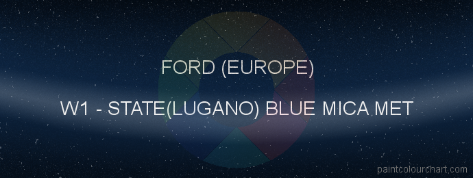 Ford (europe) paint W1 State(lugano) Blue Mica Met