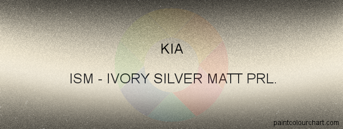 Kia paint ISM Ivory Silver Matt Prl.