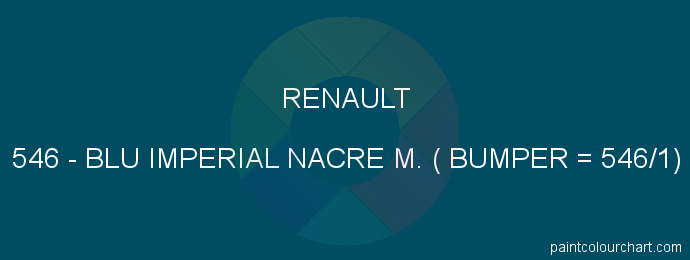 Renault paint 546 Blu Imperial Nacre M. ( Bumper = 546/1)