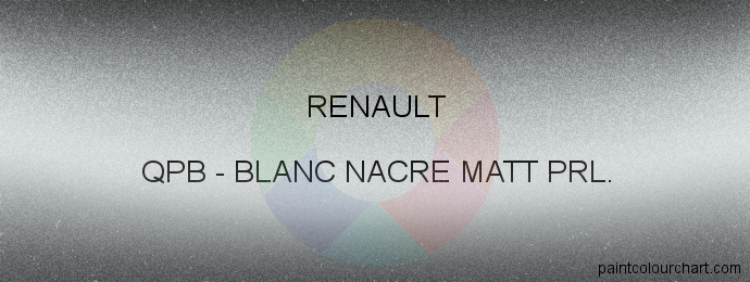 Renault paint QPB Blanc Nacre Matt Prl.